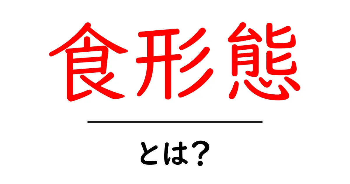 食形態とは？初心者向けの基本解説共起語・同意語・対義語も併せて解説！