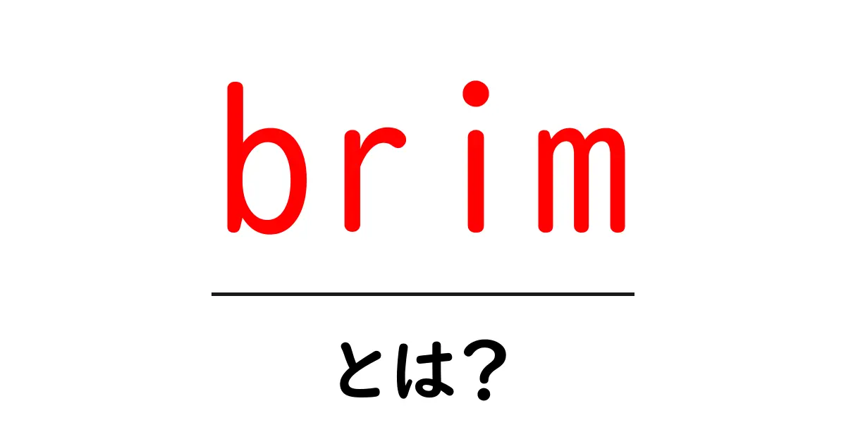 brim・とは?初心者にもわかる基本と使い方ガイド共起語・同意語・対義語も併せて解説!
