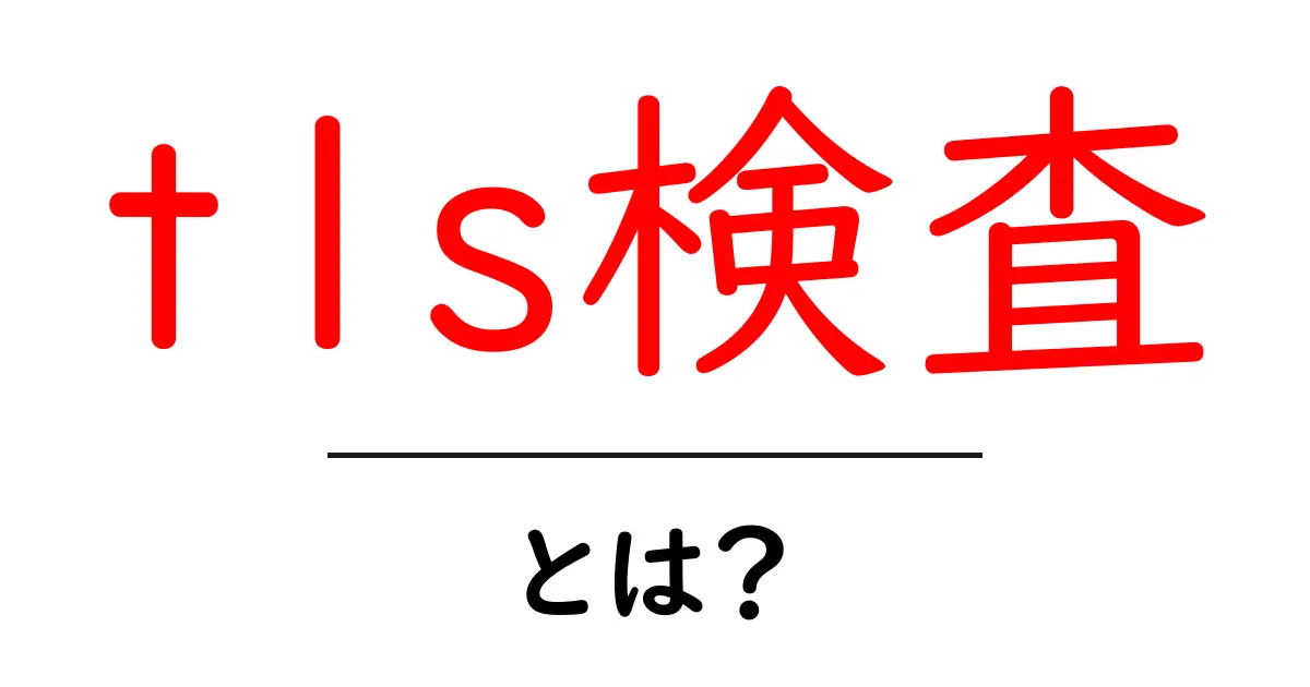 tls検査・とは？初心者にもわかるTLS検査の基本と確認ポイント共起語・同意語・対義語も併せて解説！