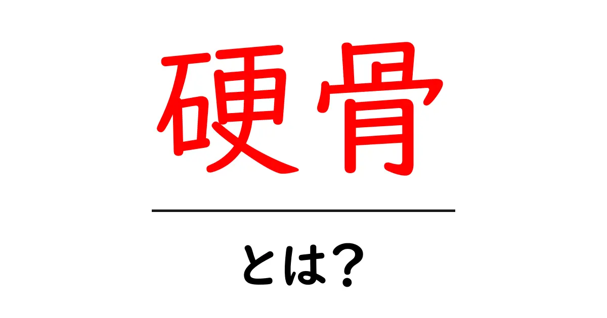 硬骨・とは？初心者にも分かる解説と実例共起語・同意語・対義語も併せて解説！