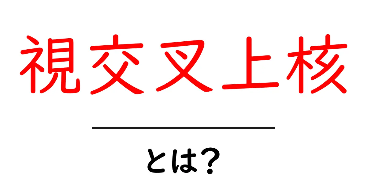 視交叉上核とは？睡眠リズムをつくる秘密に迫る解説共起語・同意語・対義語も併せて解説！
