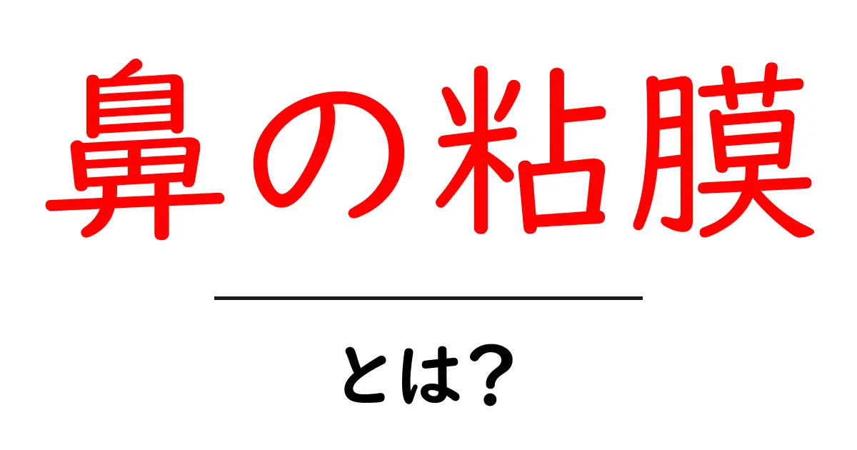 鼻の粘膜・とは？中学生にも分かる基礎解説と日常ケアのコツ共起語・同意語・対義語も併せて解説！