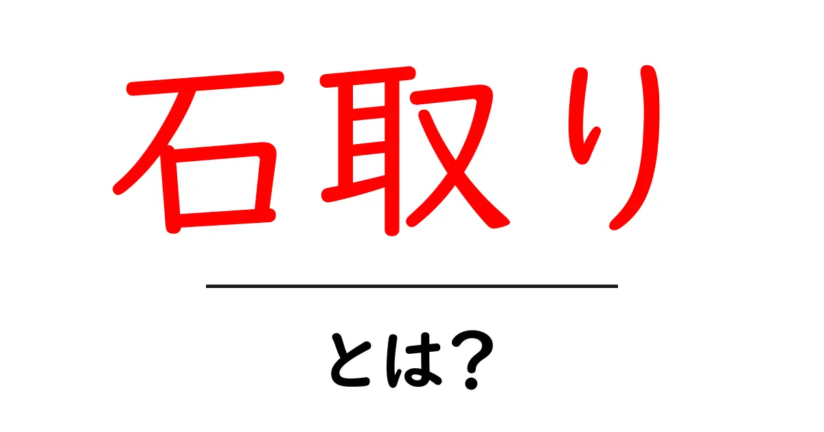石取りとは何か？初心者向けにやさしく解説する基本ガイド共起語・同意語・対義語も併せて解説！