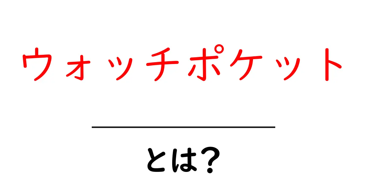 ウォッチポケット・とは？初心者にも分かる意味と歴史をやさしく解説共起語・同意語・対義語も併せて解説！