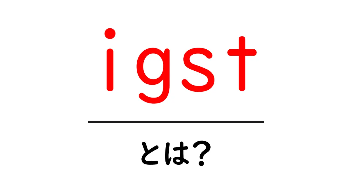igstとは？ igstを初心者向けに解説共起語・同意語・対義語も併せて解説！