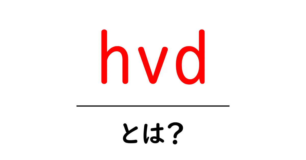 hvd・とは？初心者向けガイドと使い方のヒント共起語・同意語・対義語も併せて解説！