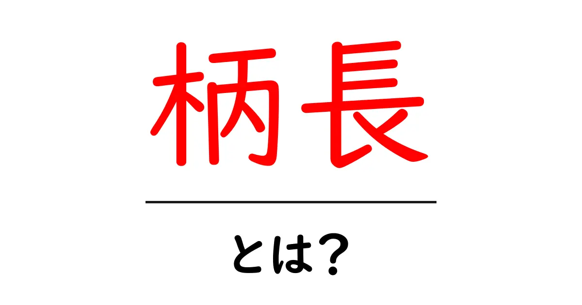 柄長・とは?初心者が知っておきたい柄長の基本と使い方共起語・同意語・対義語も併せて解説!
