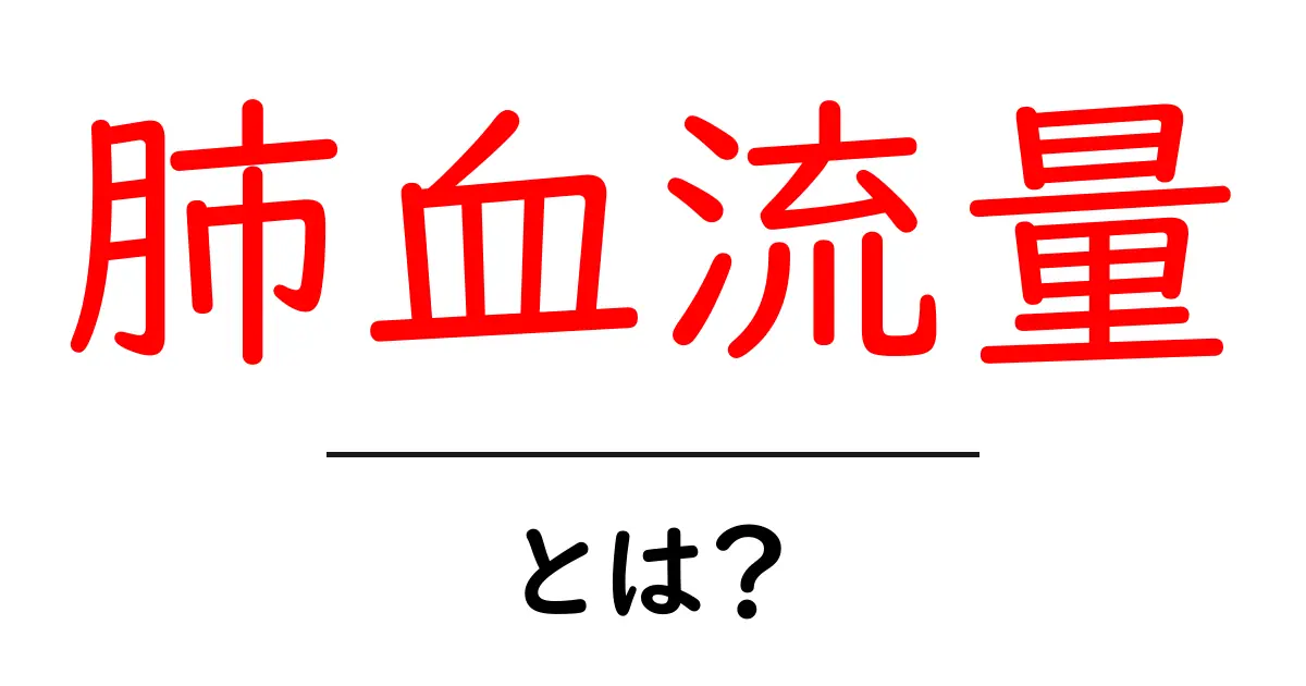 肺血流量・とは?初心者にもわかる基本ガイド:肺の血流をかんたん解説共起語・同意語・対義語も併せて解説!