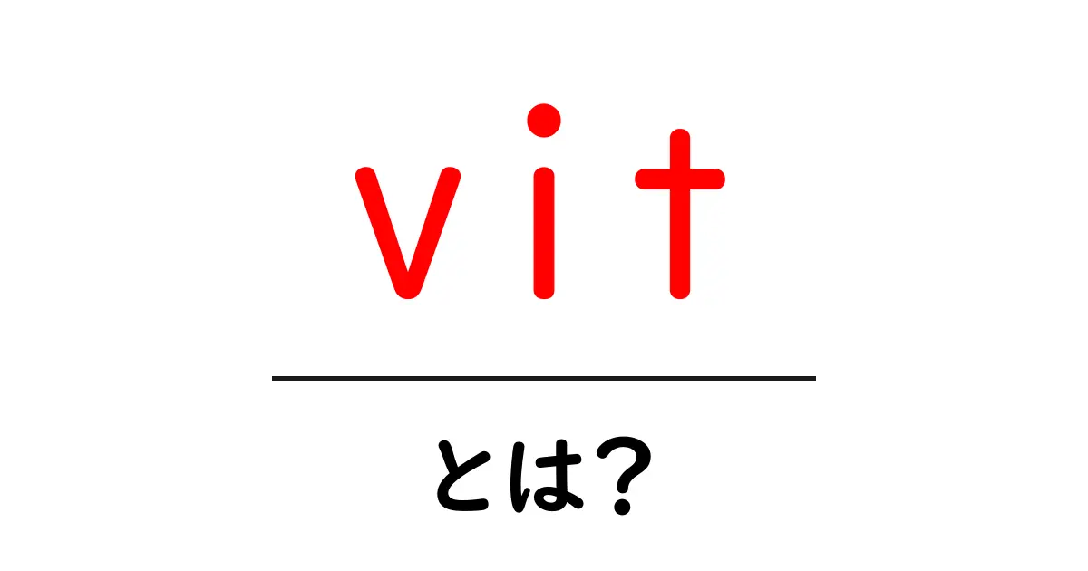 vitとは？初心者にも分かる基礎解説と使い方ガイド共起語・同意語・対義語も併せて解説！