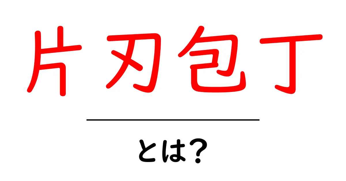 片刃包丁・とは？初心者にも分かる基本と使い方ガイド共起語・同意語・対義語も併せて解説！