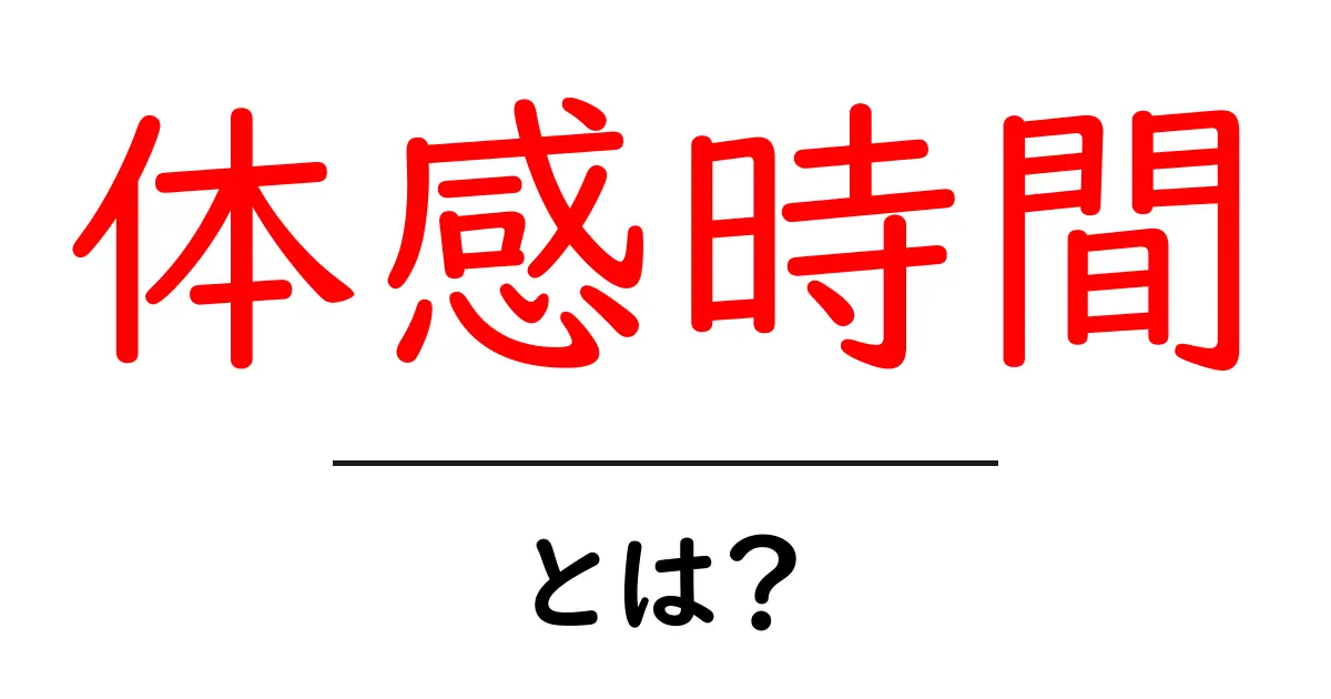 体感時間とは?初心者でも分かる測り方と使い方のコツ共起語・同意語・対義語も併せて解説!