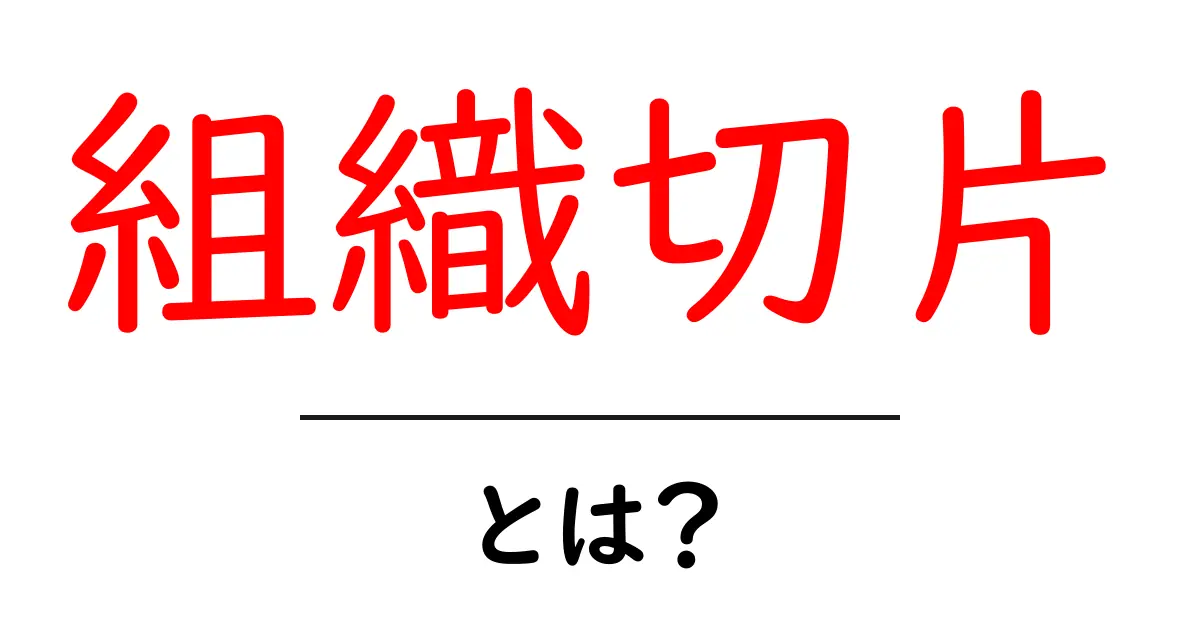 組織切片・とは？初心者向けに分かりやすく解説する基本ガイド共起語・同意語・対義語も併せて解説！