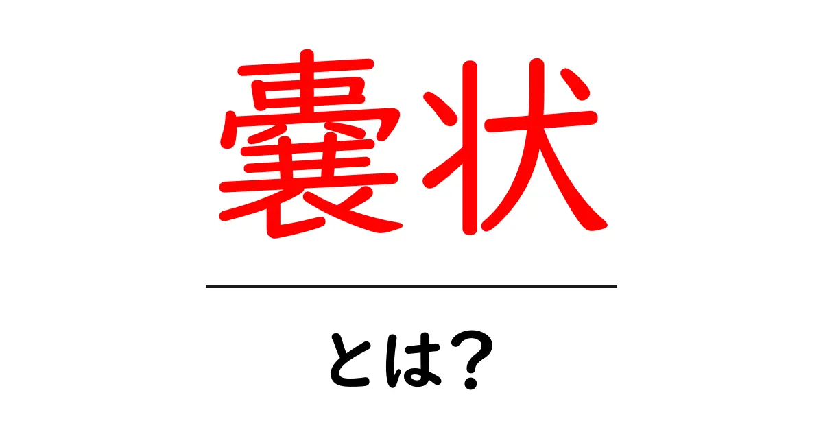嚢状・とは？初心者にもわかる意味と使い方ガイド共起語・同意語・対義語も併せて解説！