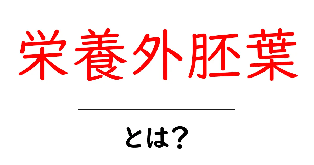 栄養外胚葉とは？初心者にもわかる発生と役割の完全ガイド共起語・同意語・対義語も併せて解説！