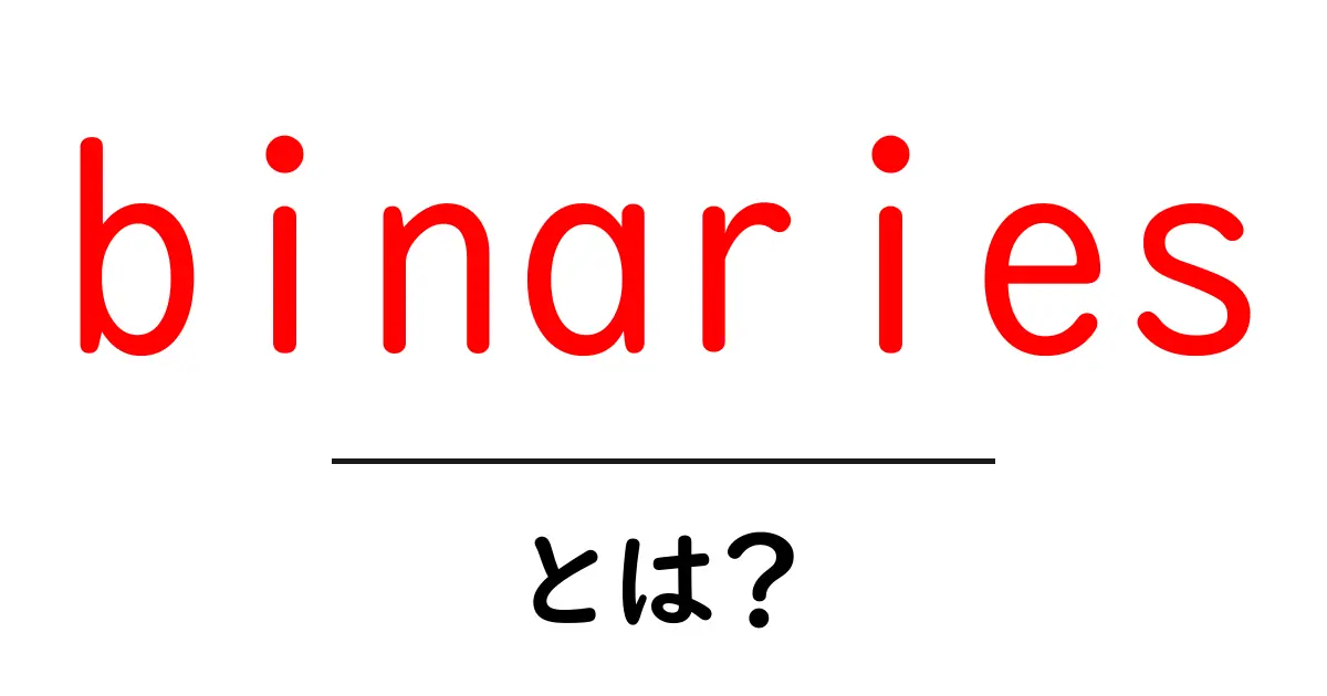 binaries とは?初心者に優しく解説する基本と使い道共起語・同意語・対義語も併せて解説!