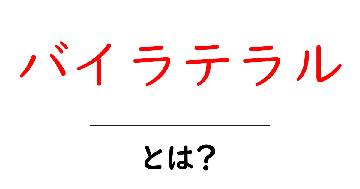 バイラテラル・とは？初心者にも分かる超入門ガイド共起語・同意語・対義語も併せて解説！