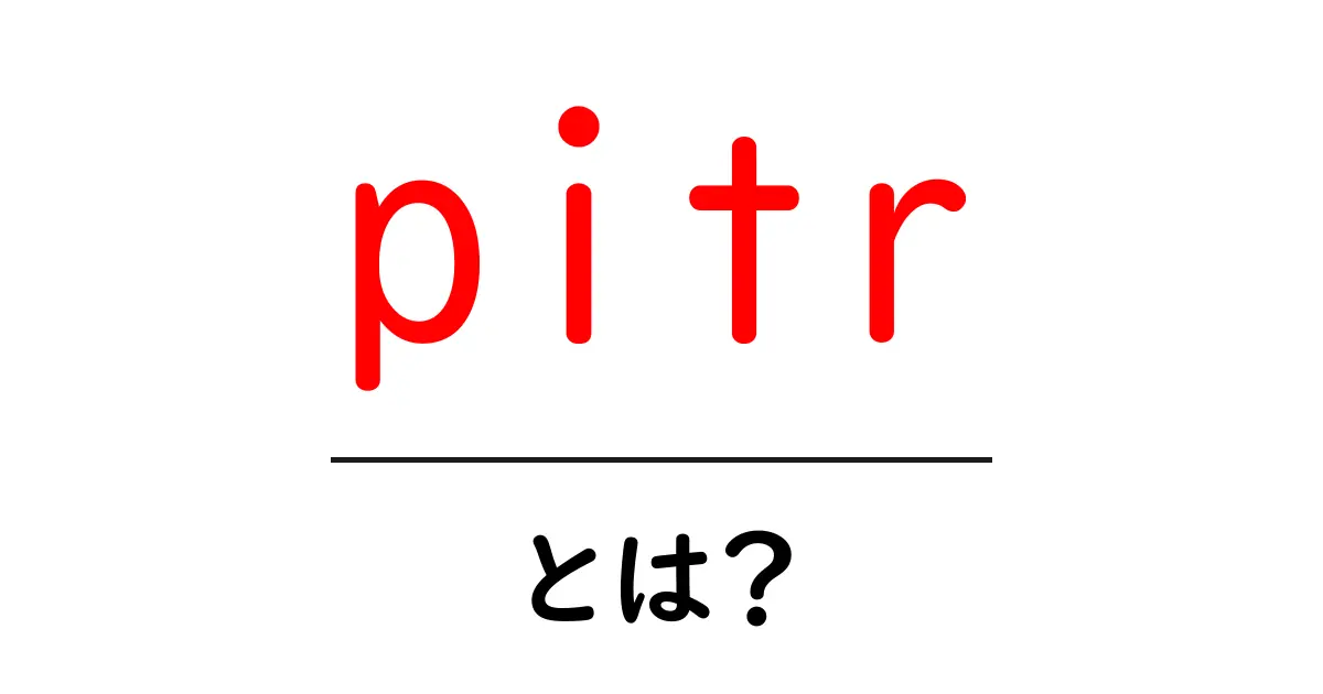 pitr とは？初心者がすぐに理解できる使い方と意味の解説共起語・同意語・対義語も併せて解説！