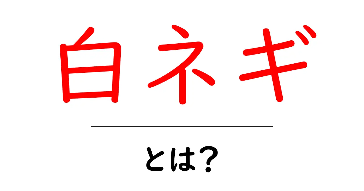 白ネギ・とは?初心者にもわかる基本と使い方ガイド共起語・同意語・対義語も併せて解説!