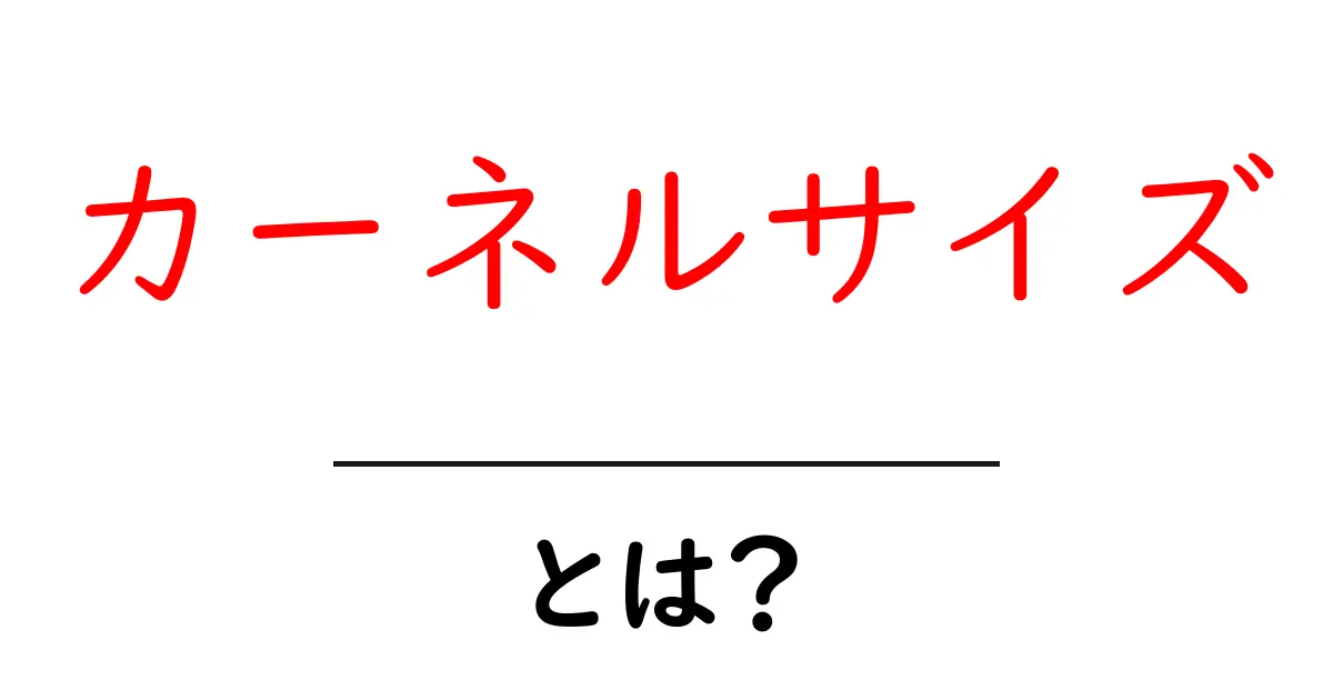 カーネルサイズ・とは？初心者向けガイドで学ぶ意味と使い方共起語・同意語・対義語も併せて解説！