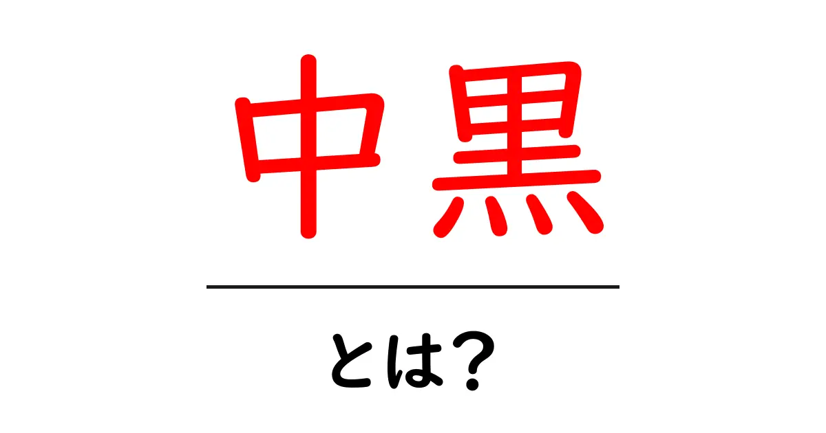 中黒・とは？初心者向け解説：使い方と表記のコツ共起語・同意語・対義語も併せて解説！