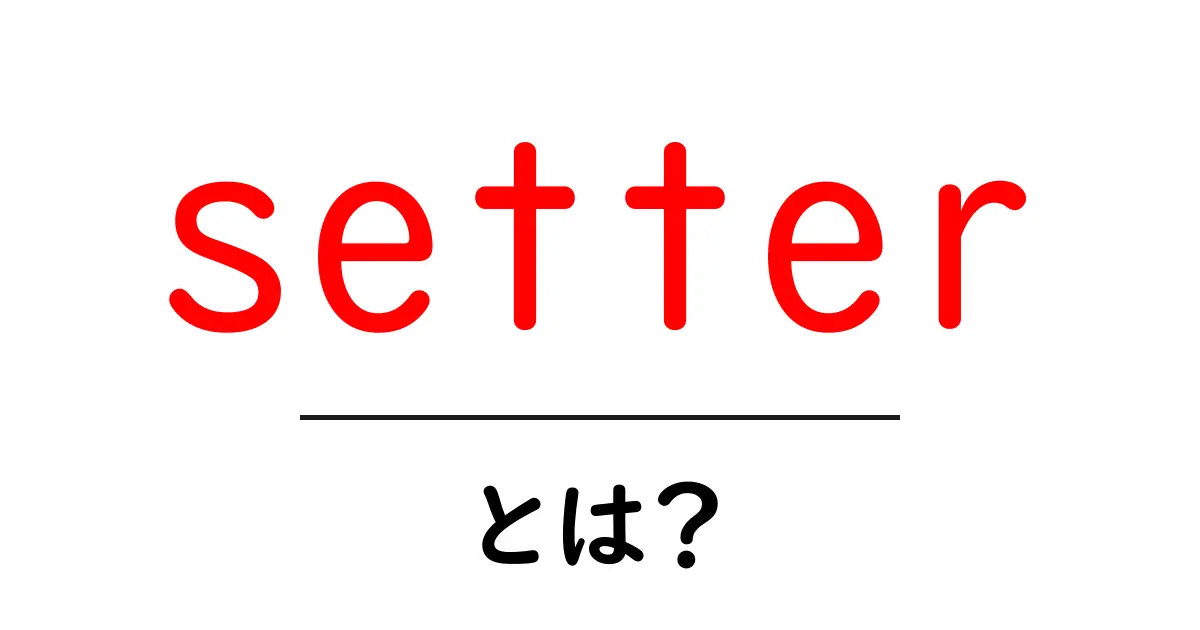 setterとは？意味と使い方を初心者でもわかるように徹底解説共起語・同意語・対義語も併せて解説！