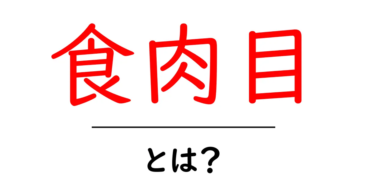 食肉目とは？初心者にも分かる動物分類の基本ガイド共起語・同意語・対義語も併せて解説！