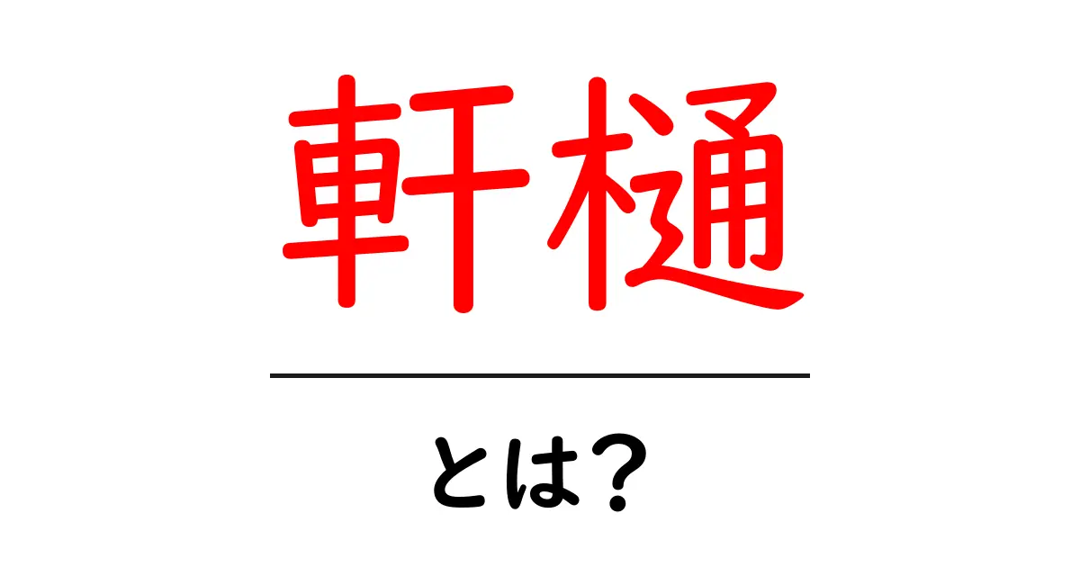 軒樋・とは？初心者でも分かる軒樋の基本と住宅を守るポイント共起語・同意語・対義語も併せて解説！