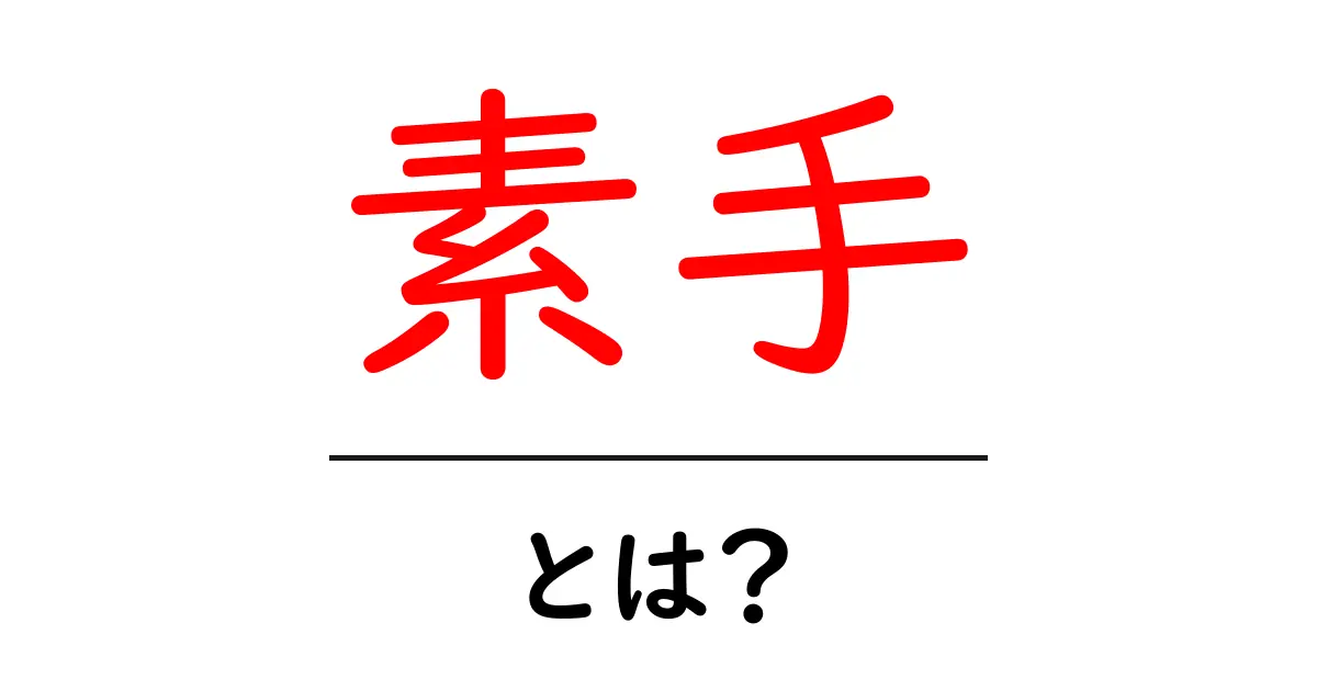 素手・とは？初心者にもわかる意味と使い方ガイド共起語・同意語・対義語も併せて解説！