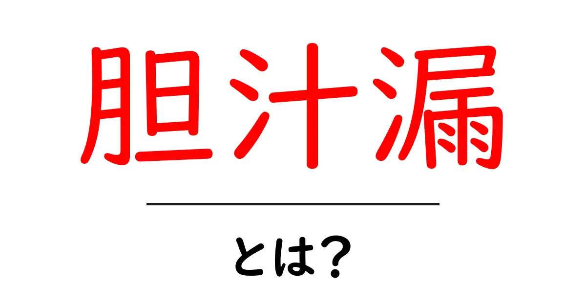 胆汁漏・とは？初心者向けに解説する基礎と対処のポイント共起語・同意語・対義語も併せて解説！
