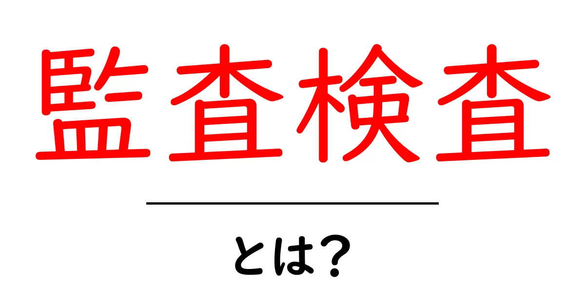 監査検査・とは？を徹底解説！初心者でもわかる基本ガイド共起語・同意語・対義語も併せて解説！