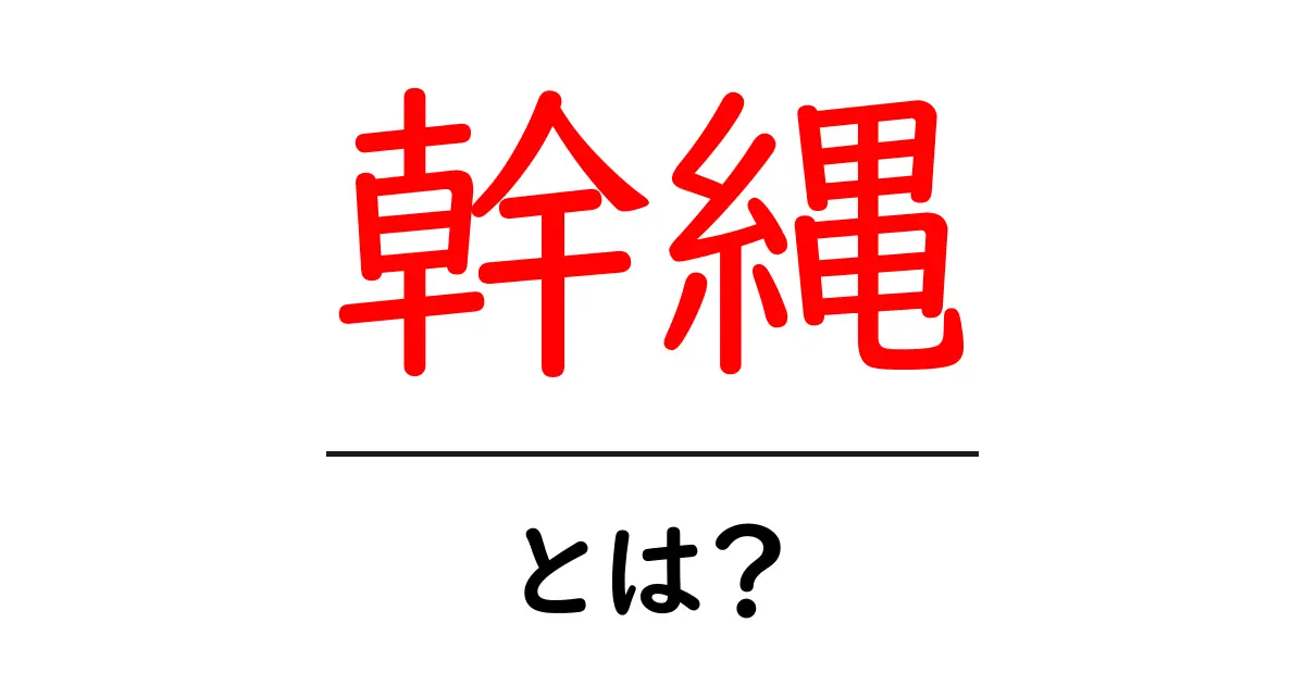 幹縄・とは？初心者が押さえるべき基本と使いみちを徹底解説共起語・同意語・対義語も併せて解説！