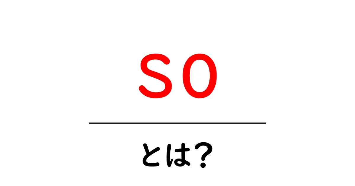 so・とは？初心者向け解説と使い方のコツ共起語・同意語・対義語も併せて解説！