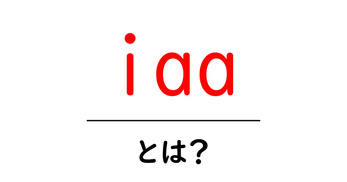 iaaとは?初心者向けに分かりやすく解説共起語・同意語・対義語も併せて解説!