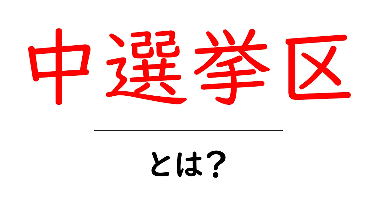 中選挙区・とは？初心者でも分かる基本ガイド共起語・同意語・対義語も併せて解説！
