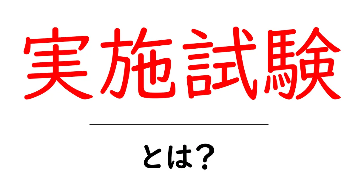 実施試験・とは？ 初心者でも分かる基本とポイントを徹底解説共起語・同意語・対義語も併せて解説！