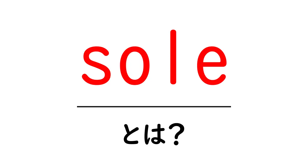 soleとは？初心者向けガイド：足の裏・魚・意味の3つをやさしく解説共起語・同意語・対義語も併せて解説！