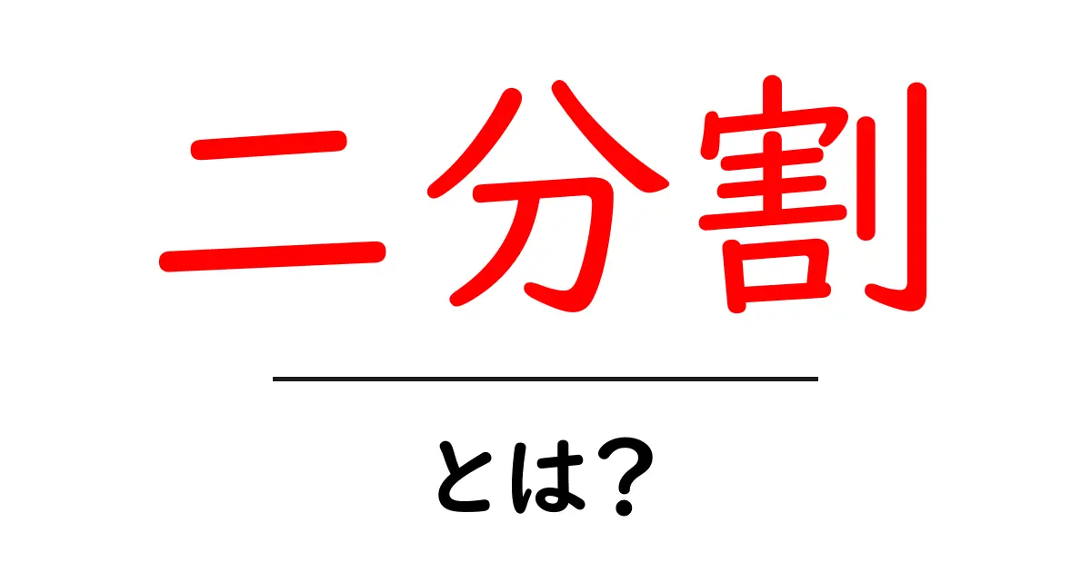 二分割・とは？初心者でもわかる意味と実例を徹底解説共起語・同意語・対義語も併せて解説！