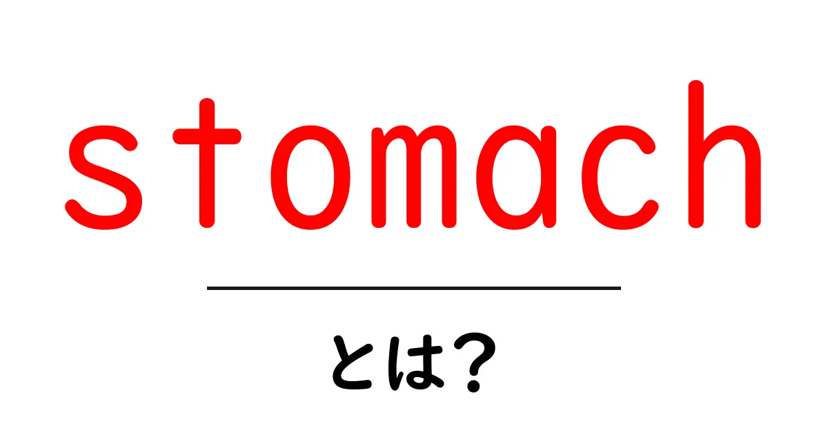 stomachとは?初心者向けガイド:胃のしくみと役割をわかりやすく解説共起語・同意語・対義語も併せて解説!