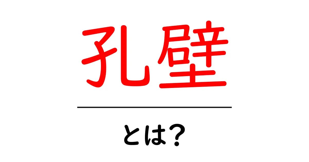 孔壁・とは？初心者にも分かる基礎ガイドと日常の例共起語・同意語・対義語も併せて解説！