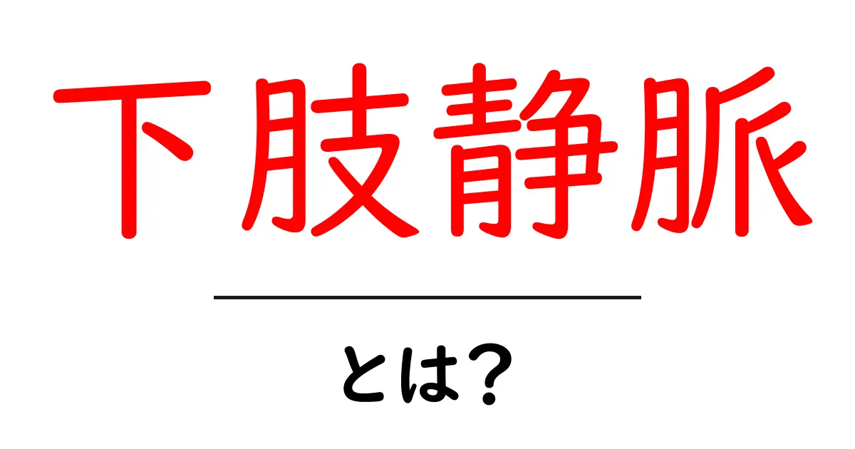 下肢静脈・とは?初心者にも分かる解説と日常ケアのポイント共起語・同意語・対義語も併せて解説!
