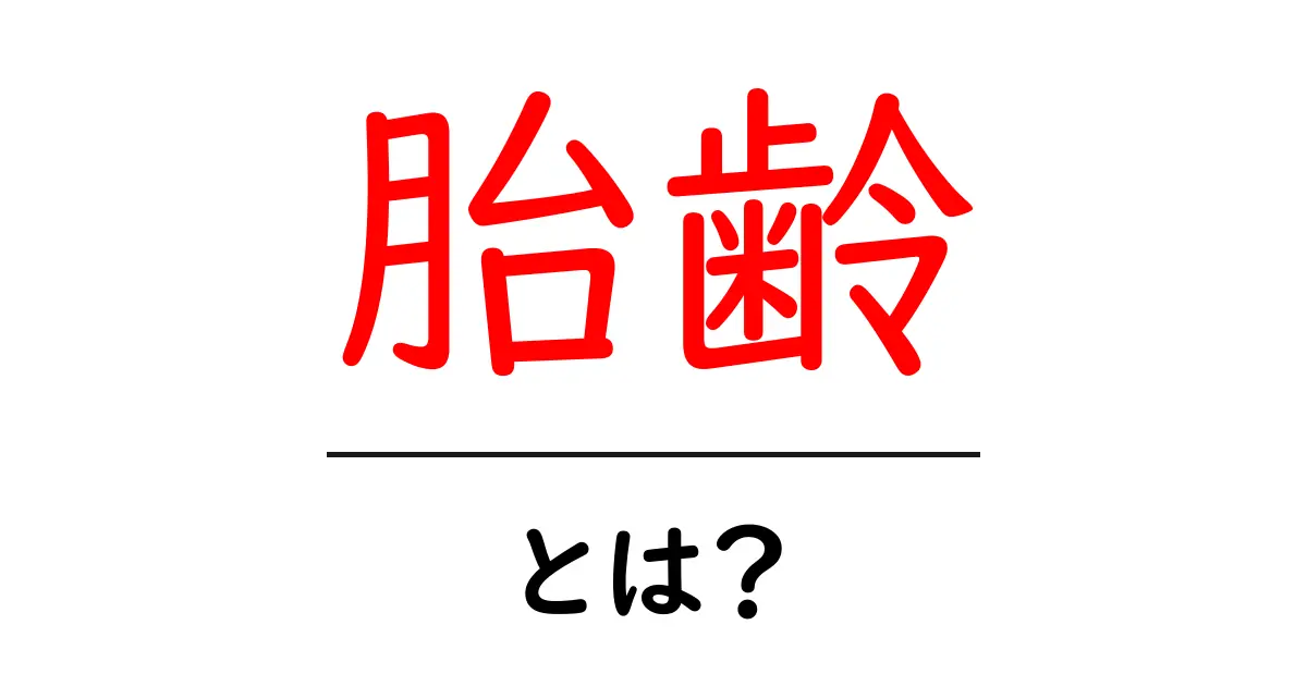 胎齢・とは?胎児の成長を知るための基本ガイド共起語・同意語・対義語も併せて解説!