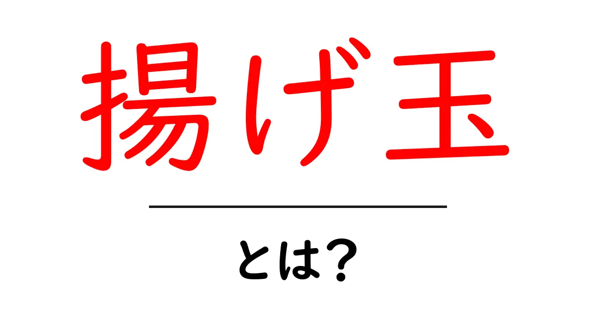 揚げ玉・とは？初心者でも分かる基本と使い方ガイド共起語・同意語・対義語も併せて解説！
