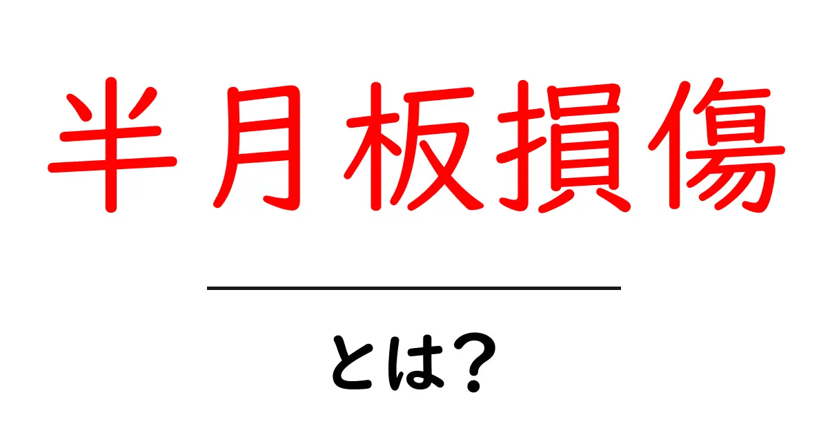 半月板損傷・とは？ 初心者が知っておくべき原因・症状・治療の基礎共起語・同意語・対義語も併せて解説！