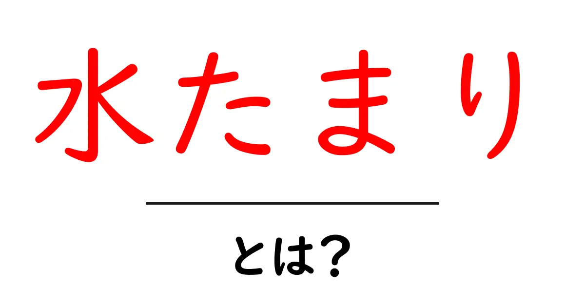 水たまり・とは？初心者にも分かる基礎から身近な事例まで徹底解説共起語・同意語・対義語も併せて解説！