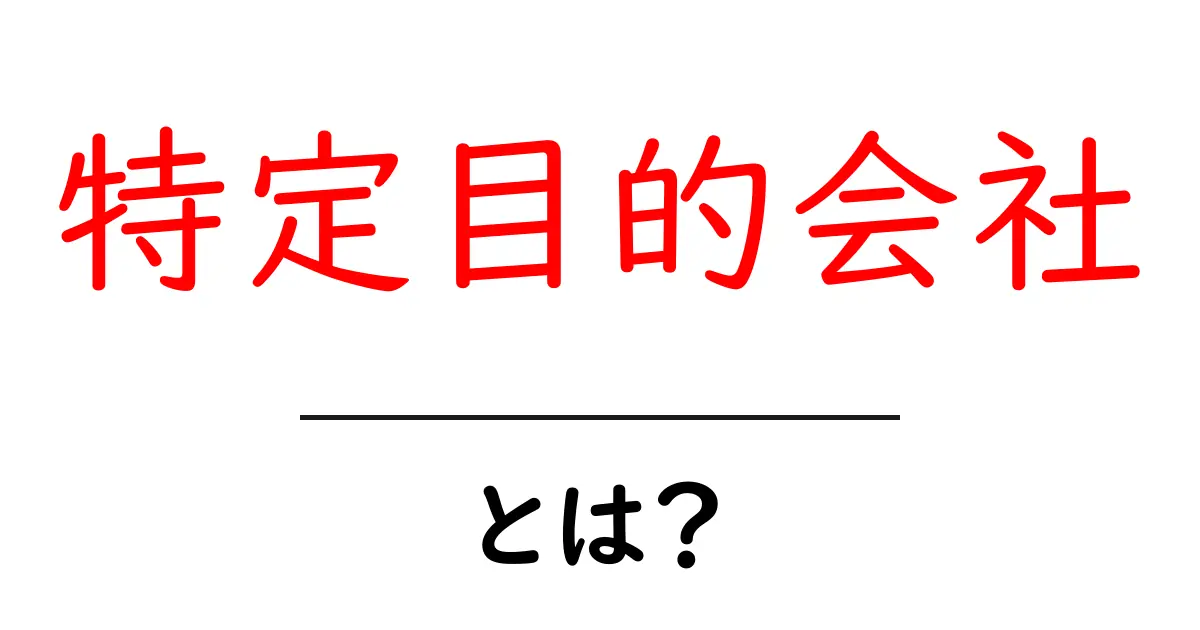 特定目的会社とは？資産流動化と資金調達のしくみを初心者向けに解説共起語・同意語・対義語も併せて解説！