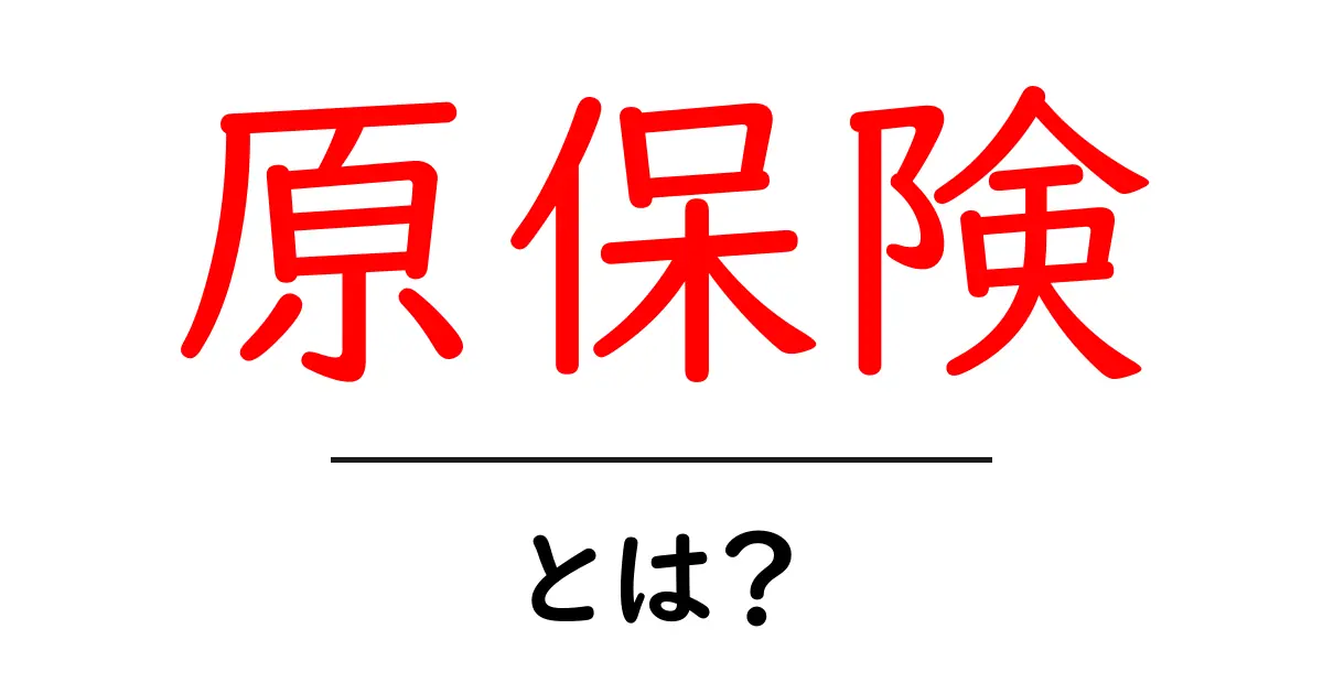 原保険・とは?初心者が知っておくべき基本と選び方共起語・同意語・対義語も併せて解説!