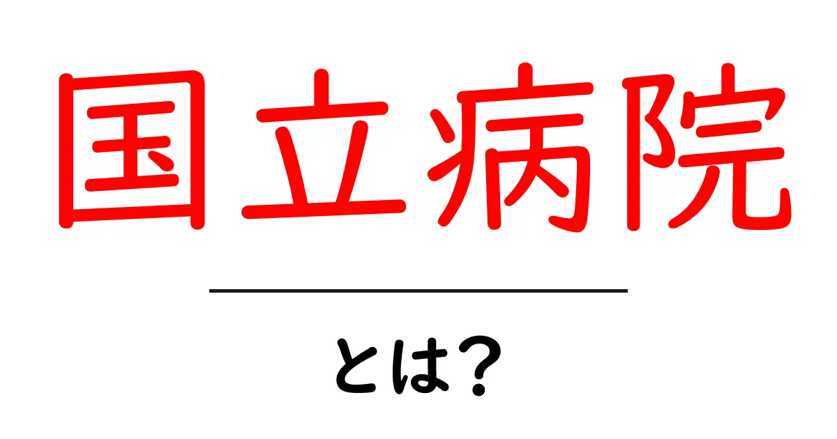 国立病院とは？初心者向け基礎解説と活用のポイント共起語・同意語・対義語も併せて解説！