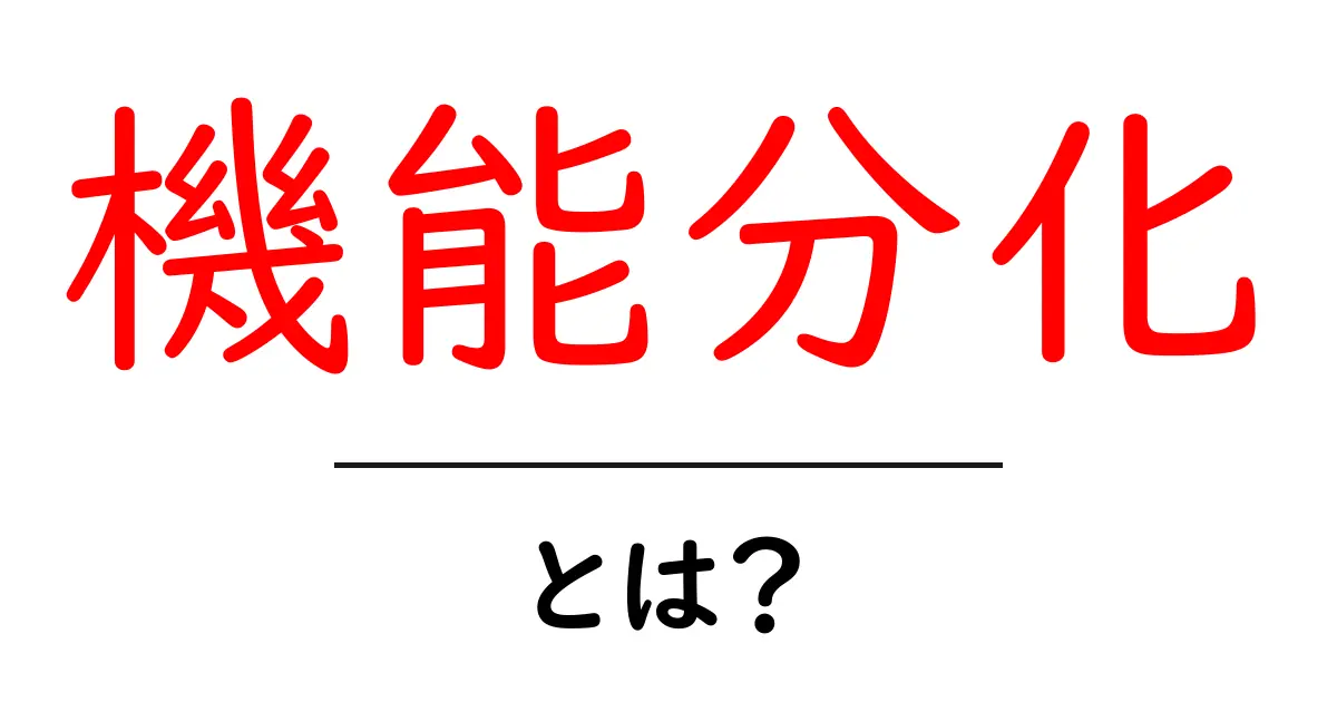 機能分化・とは？社会が機能分担を進化させるしくみを中学生にも分かりやすく解説共起語・同意語・対義語も併せて解説！