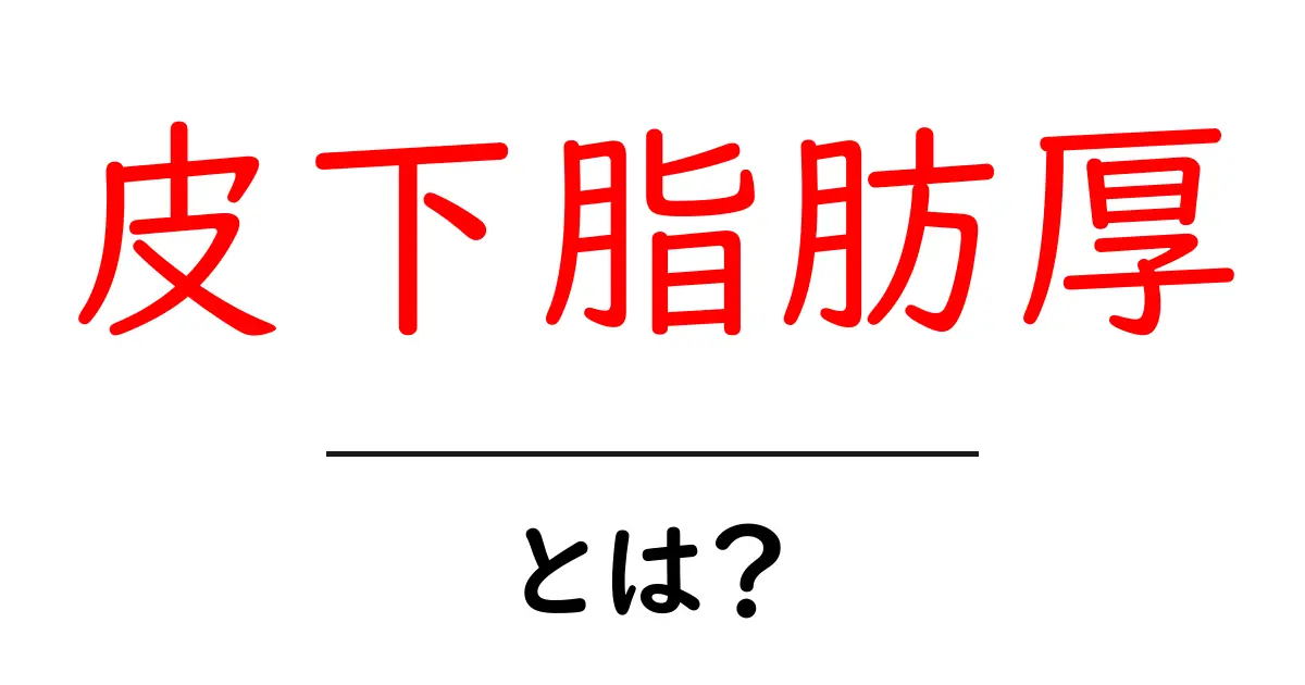 皮下脂肪厚・とは？初心者にもわかる測定の基礎と生活への影響共起語・同意語・対義語も併せて解説！