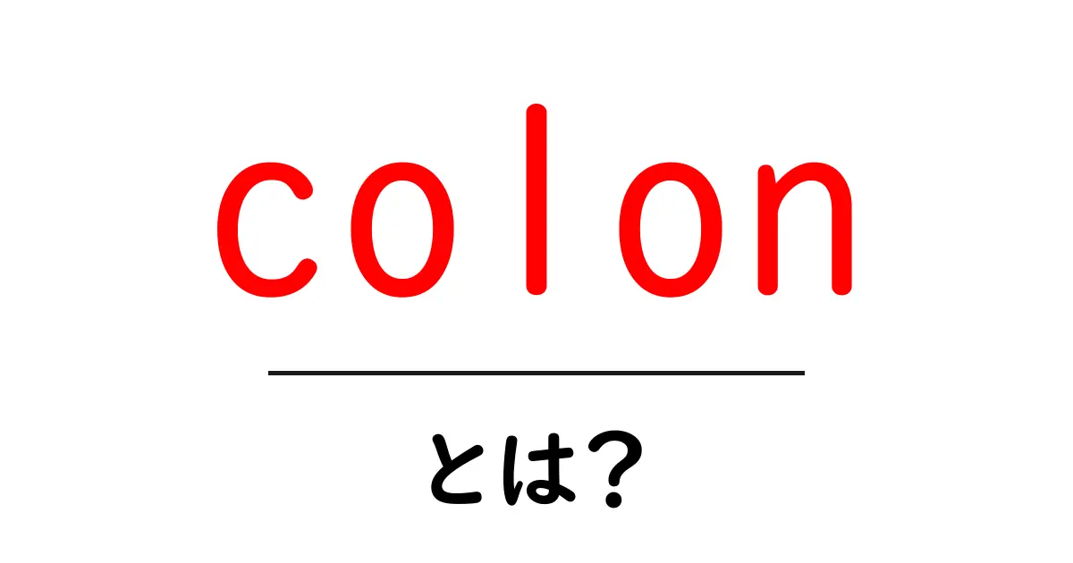 colonとは？初心者のための意味・使い方を徹底解説共起語・同意語・対義語も併せて解説！